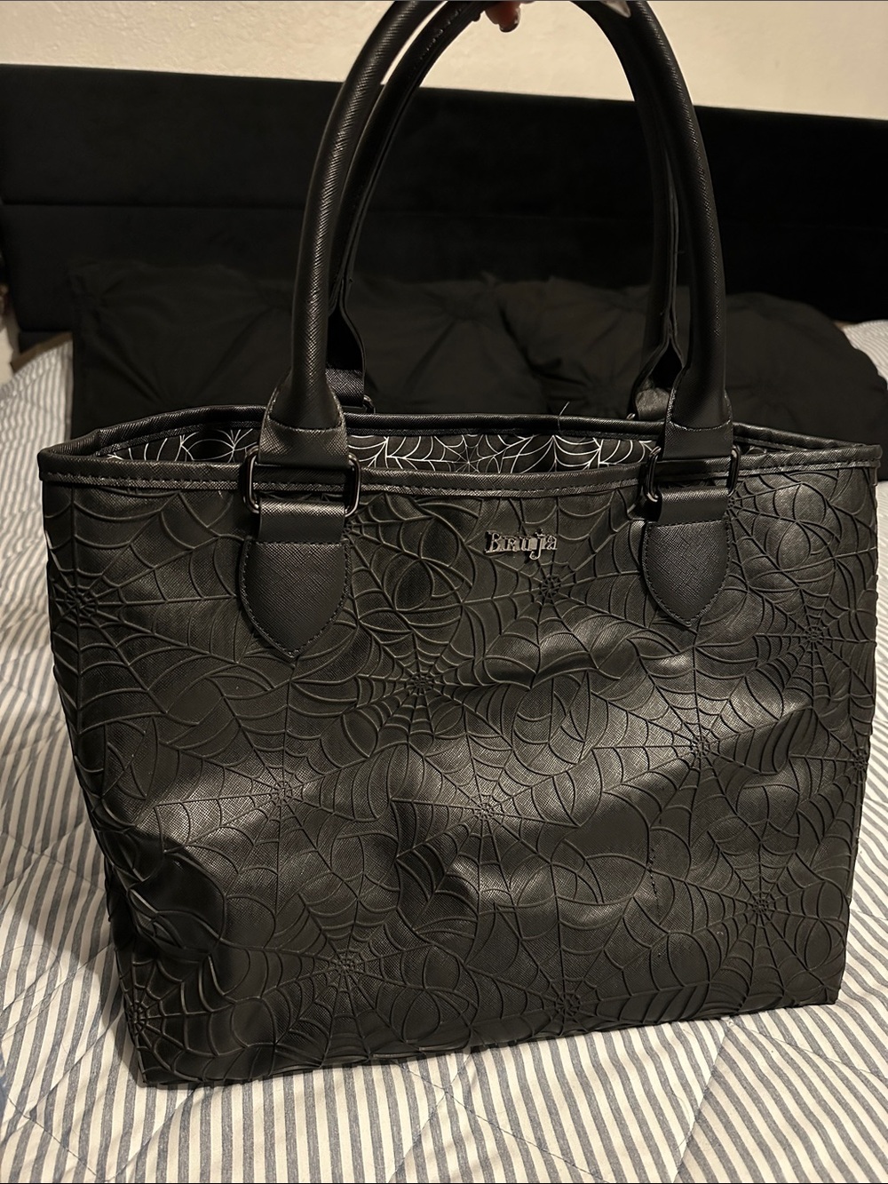 Backstitch Bruja ORIGINAL Spiderweb Debossed Travel Tote